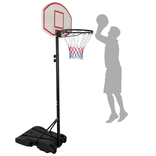 Portable Height Adjustable 4 -7 FT Basketball Hoop Basketball Stand W/ Wheels Black